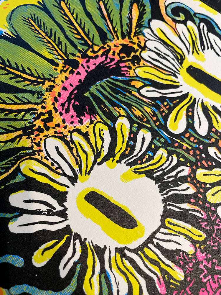 Flower Crystal Skull Screenprint